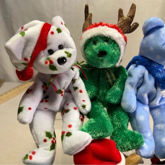 TY Beanie Babies- Holiday Plush Bear Set of 6  - Vintage - Picture 5 of 15